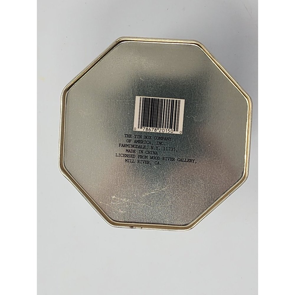 The Tin Box Company Of‎ America Small Octogon Christmas Tin By Wood River - Picture 7 of 11
